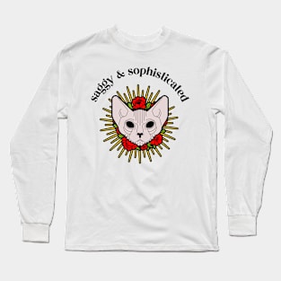 saggy and sophisticated sphynx cat Long Sleeve T-Shirt